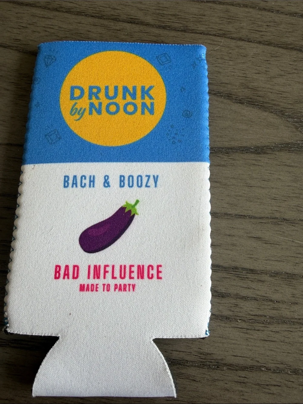 Drunk by Noon Blue Can Cooler Sleeves - 7-Pack Bachelorette Party Favors NWOT